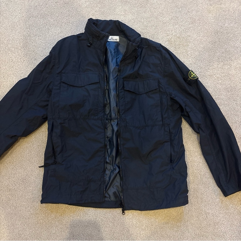 Stone Island Navy Naslan Light Watro Jacket Size L Large / Mens / Navy Blue